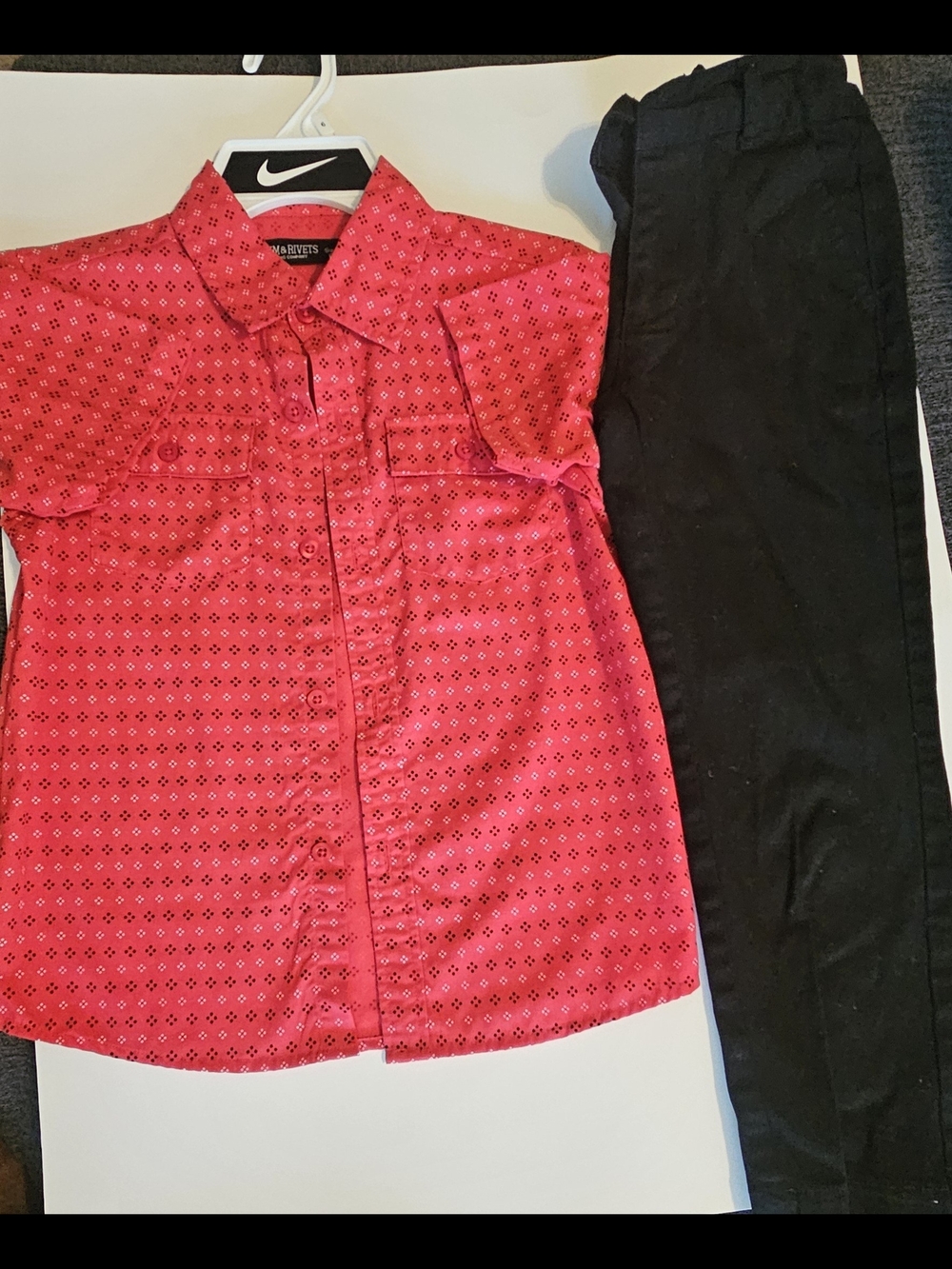 Kids Red Printed Button-Down Shirt by Harvest